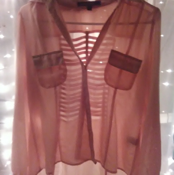 Love Stitch Tops - Love Stitch Sheer Blouse